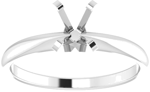 14K White 6x4 mm Emerald Solitaire Engagement Ring Mounting (3)