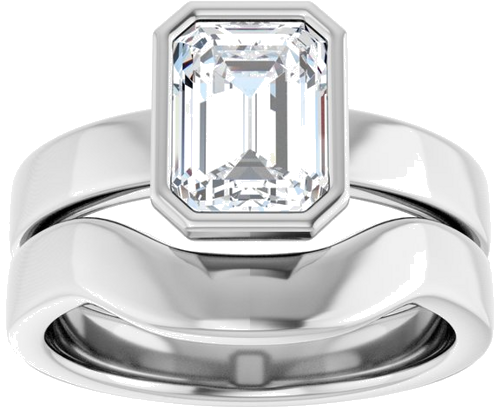 Sužadėtuvių Žiedas „Solitaire“ 585 Baltojo Aukso Emerald 8mm x 6mm (8)