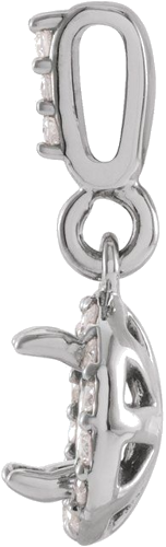 14K White 4.5 mm Round .07 CTW Natural Diamond Semi-Set Pendant (2)