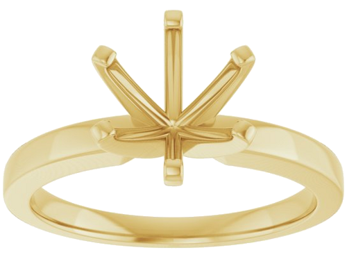 14K Yellow 8 mm Round Solitaire Engagement Ring Mounting (3)