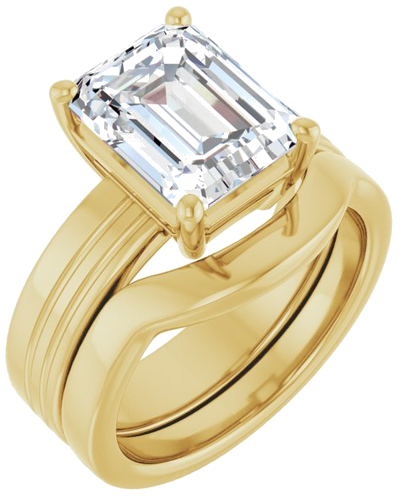 Sužadėtuvių Žiedas „Solitaire“ 585 Geltonojo Aukso Emerald 10mm x 8mm (6)