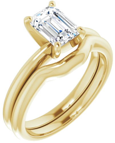 14K Yellow  7x5 mm Emerald Solitaire Engagement Ring Mounting (6)