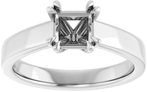 Sužadėtuvių Žiedas „Solitaire“ 950 Platinos Square 5.5mm (3)