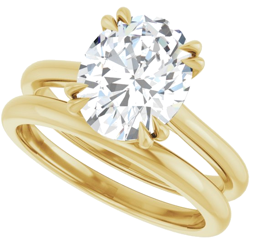 14K Yellow 10x8 mm Oval Solitaire Engagement Ring Mounting (10)