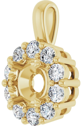 14K Yellow 6.5 mm Round 5 8 CTW Natural Diamond Semi-Set Pendant (2)