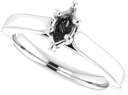 Sužadėtuvių Žiedas „Solitaire“ 585 Baltojo Aukso Marquise 7mm x 3.5mm (5)