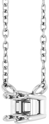 14K White 4x3 mm Emerald 6-Prong Solitaire 18  Necklace Mounting (2)