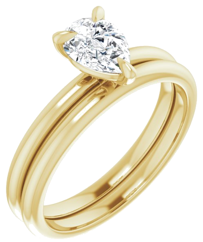 14K Yellow  7x5 mm Pear Solitaire Engagement Ring Mounting (6)