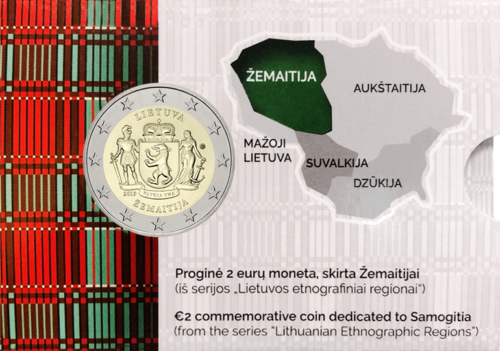 2019 Литва Жемайтия монета 2 евро BU в карточке (3)