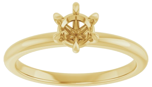 14K Yellow 5.2 mm Round Solitaire Engagement Ring Mounting (3)
