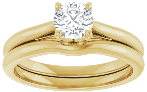 14K Yellow  5.2 mm Round Solitaire Engagement Ring Mounting (8)