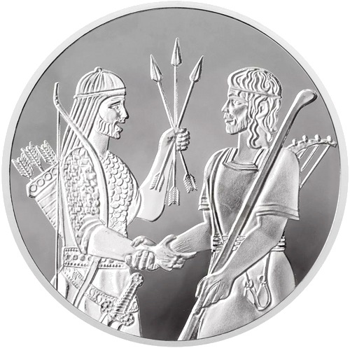 1 oz Давид и Ионафан 2024 Израиль серебряная монета (1)
