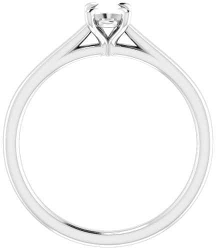 14K White  6x4 mm Oval Solitaire Engagement Ring Mounting (2)