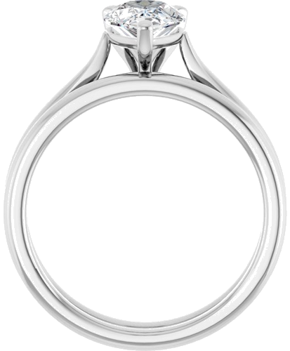 Sužadėtuvių Žiedas „Solitaire“ 585 Baltojo Aukso Pear Shape 9mm x 6mm (8)