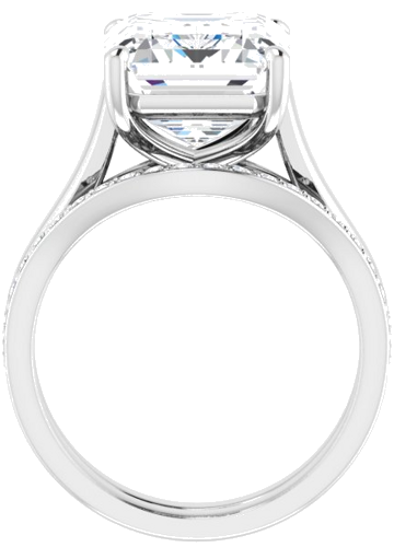 14K White 12x10 mm Emerald Solitaire Engagement Ring Mounting (7)