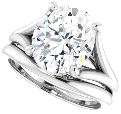 Platinum 11x9 mm Oval Solitaire Engagement Ring Mounting (10)