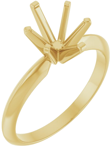 14K Yellow 9x7 mm Oval 6-Prong Solitaire Engagement Ring Mounting (1)