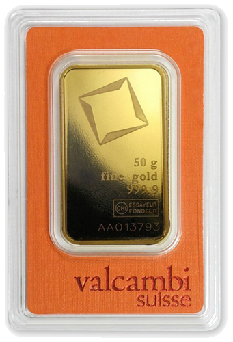 50 г Инвестиционный золотой слиток Valcambi (4)