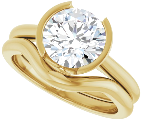 14K Yellow 8.2 mm Round Solitaire Engagement Ring Mounting (10)