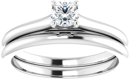 14K White 4.1 mm Round Solitaire Engagement Ring Mounting (8)