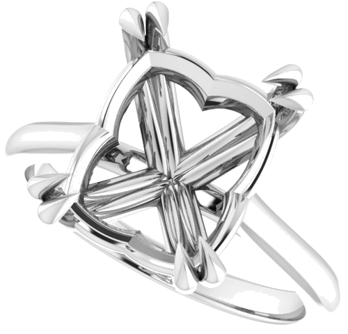 Platinum 11x9 mm Emerald Solitaire Engagement Ring Mounting (5)