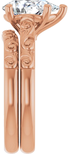 Sužadėtuvių Žiedas „Solitaire“ 585 Rožinis Aukso Pear Shape 10mm x 7mm (9)