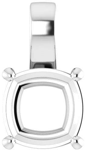 Sterling Silver 11 mm Cushion Pendant Mounting (1)