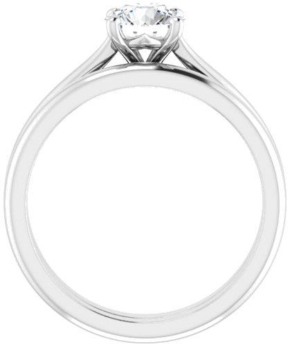 14K White 6 mm Round Solitaire Engagement Ring Mounting (7)