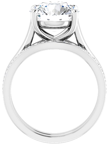18K White 10 mm Round Solitaire Engagement Ring Mounting (7)