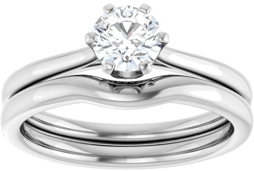 Sužadėtuvių Žiedas „Solitaire“ 585 Baltojo Aukso Round 5.2mm (8)