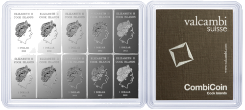 10 x 10 g CombiCoin™ 2012 Kuko salos 1 dolerio sidabrinės monetos Valcambi (7)