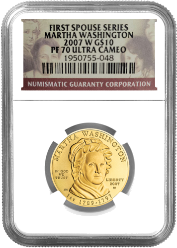 1/2 oz 2007 U.S. Gold Coin – Martha Washington NGC  PF 70 Ultra Cameo (1)