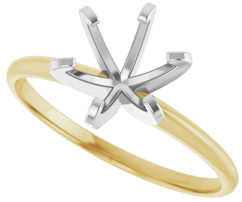 Sužadėtuvių Žiedas „Solitaire“ 585 Baltojo Ir Geltonojo Aukso Round 7.4mm (5)