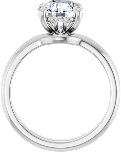 14K White 8 mm Round Solitaire Engagement Ring Mounting (7)