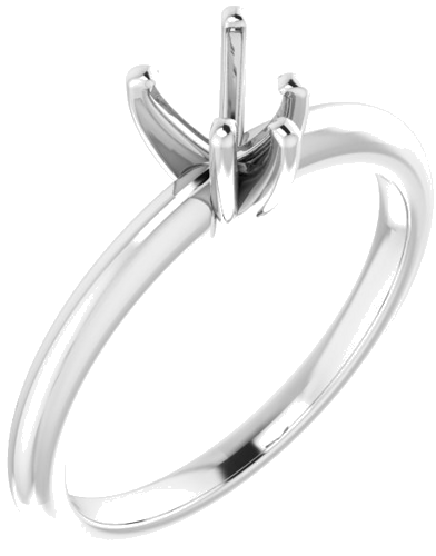 14K White  5x5 mm Heart Solitaire Engagement Ring Mounting (1)