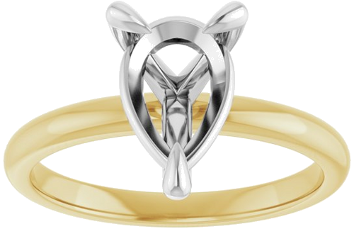 Sužadėtuvių Žiedas „Solitaire“ 585 Baltojo Ir Geltonojo Aukso Pear Shape 10mm x 7mm (3)