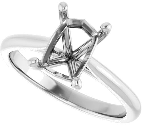 Sužadėtuvių Žiedas „Solitaire“ 585 Baltojo Aukso Emerald 8mm x 6mm (5)