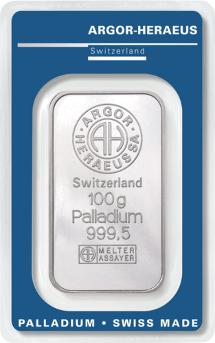100 гр. Паладиево кюлче .995 Argor-Heraeus Швейцария (1)