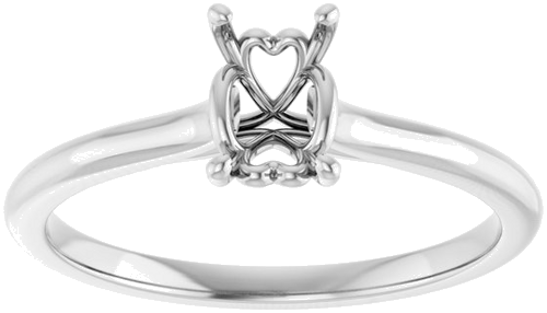 Sužadėtuvių Žiedas „Solitaire“ 585 Baltojo Aukso Emerald 6mm x 4mm (3)