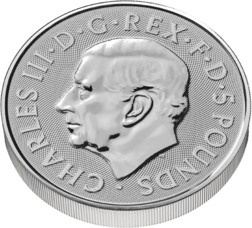 2023 Lielbritānija Karaliskie Tjudoru zvēri: Vērsis 2 oz sudraba monēta (2)