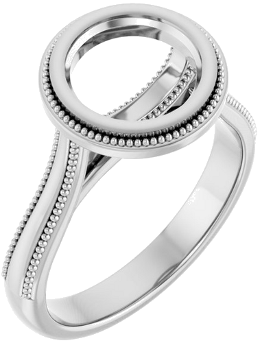 14K White 8.2 mm Round Solitaire Engagement Ring Mounting (1)