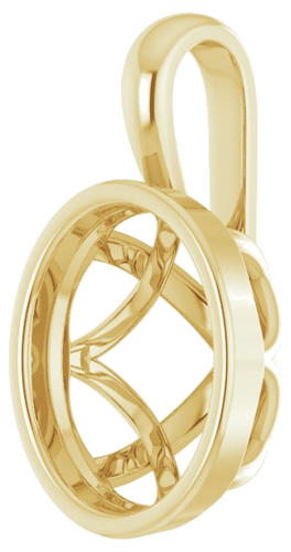14K Yellow 12x10 mm Oval Pendant Mounting (2)