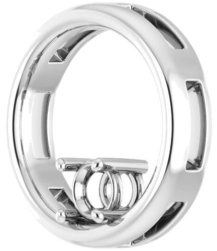 Pakabukas „Solitaire Circle“ 925 Sidabro Round 4.4mm (2)