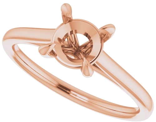 Sužadėtuvių Žiedas „Solitaire“ 585 Rožinis Aukso Round 6.5mm (5)