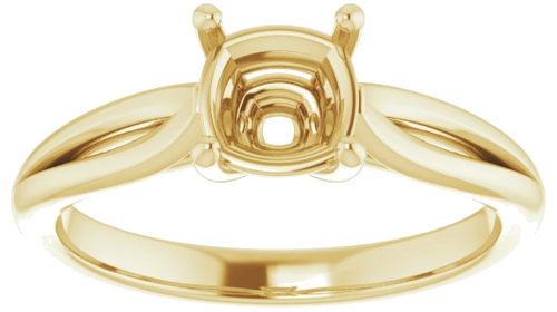 Sužadėtuvių Žiedas „Solitaire“ 585 Geltonojo Aukso Cushion 6mm (3)