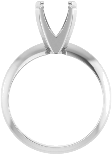 14K White 6.5 x 6.5 mm Cushion Solitaire Engagement Ring Mounting (2)