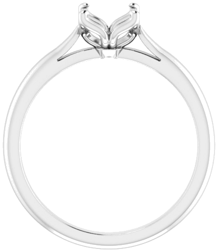 14K White  5 mm Square Solitaire Engagement Ring Mounting (2)