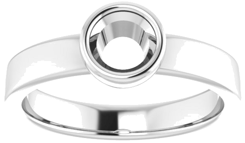 14K White 5.2 mm Round Solitaire Engagement Ring Mounting (3)