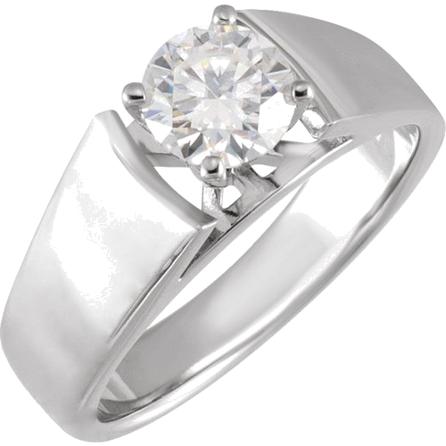 Sužadėtuvių Žiedas „Solitaire“ 585 Baltojo Aukso Round 6mm (3)
