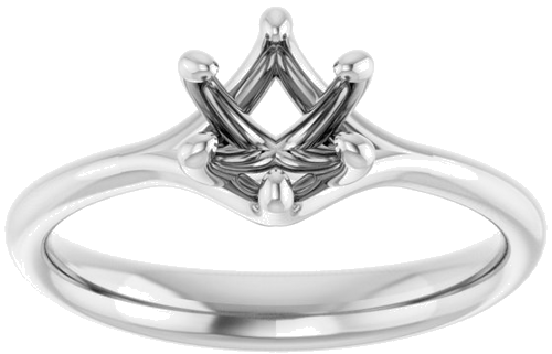 14K White 5.8 mm Round Engagement Ring Mounting (3)